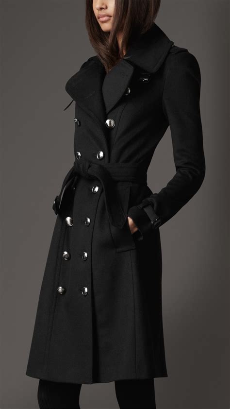 burberry wool blend tailored coat|burberry black wool coat women's.